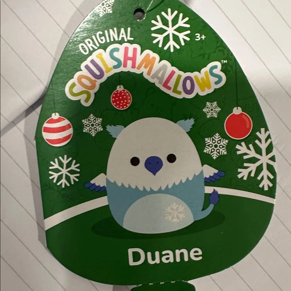 NWT 3.5” Duane‎ the Owl Keychain Clip Squishmallow